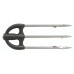 3 stainless steel prongs with 2 MOVABLE barbs